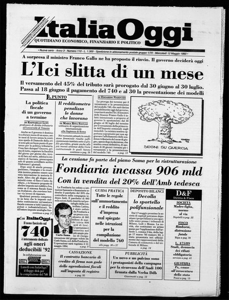 Italia oggi : quotidiano di economia finanza e politica